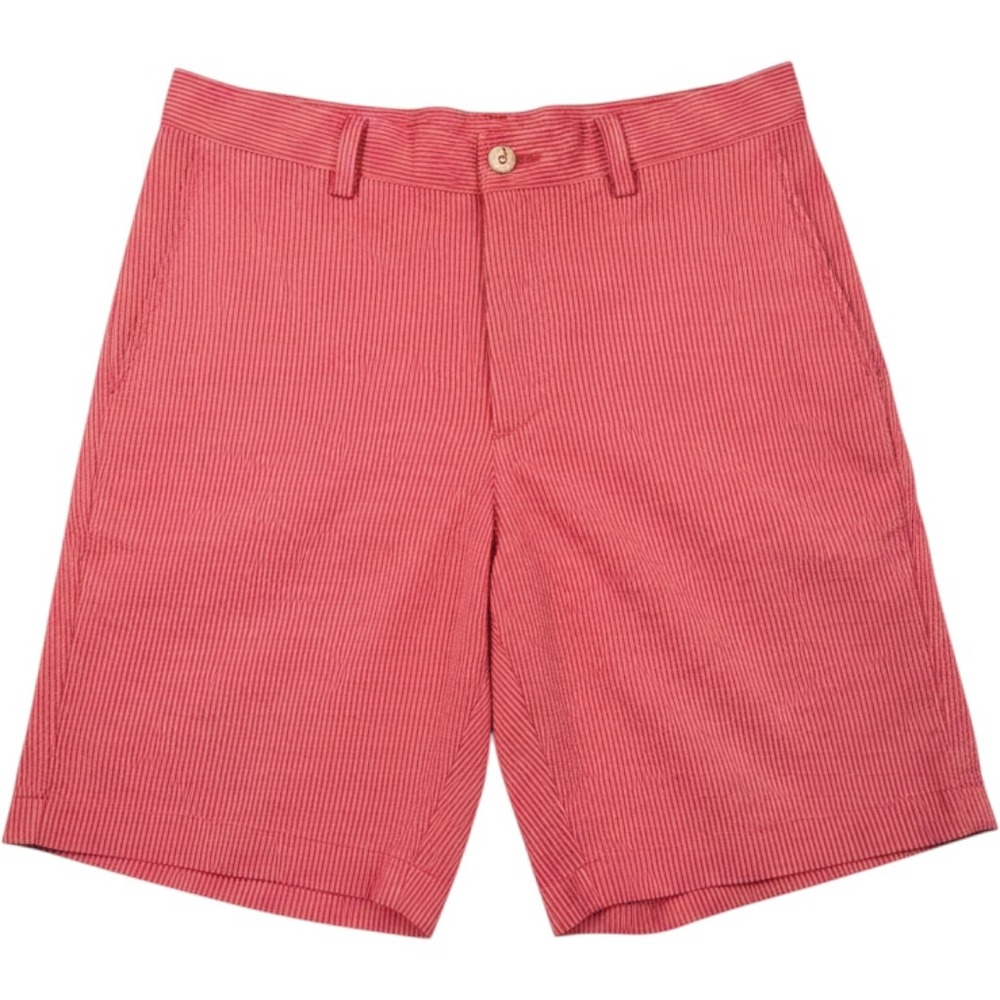 Southern Tide Mens Red White Striped Shorts Size 34 Coastal Seersucker 21985